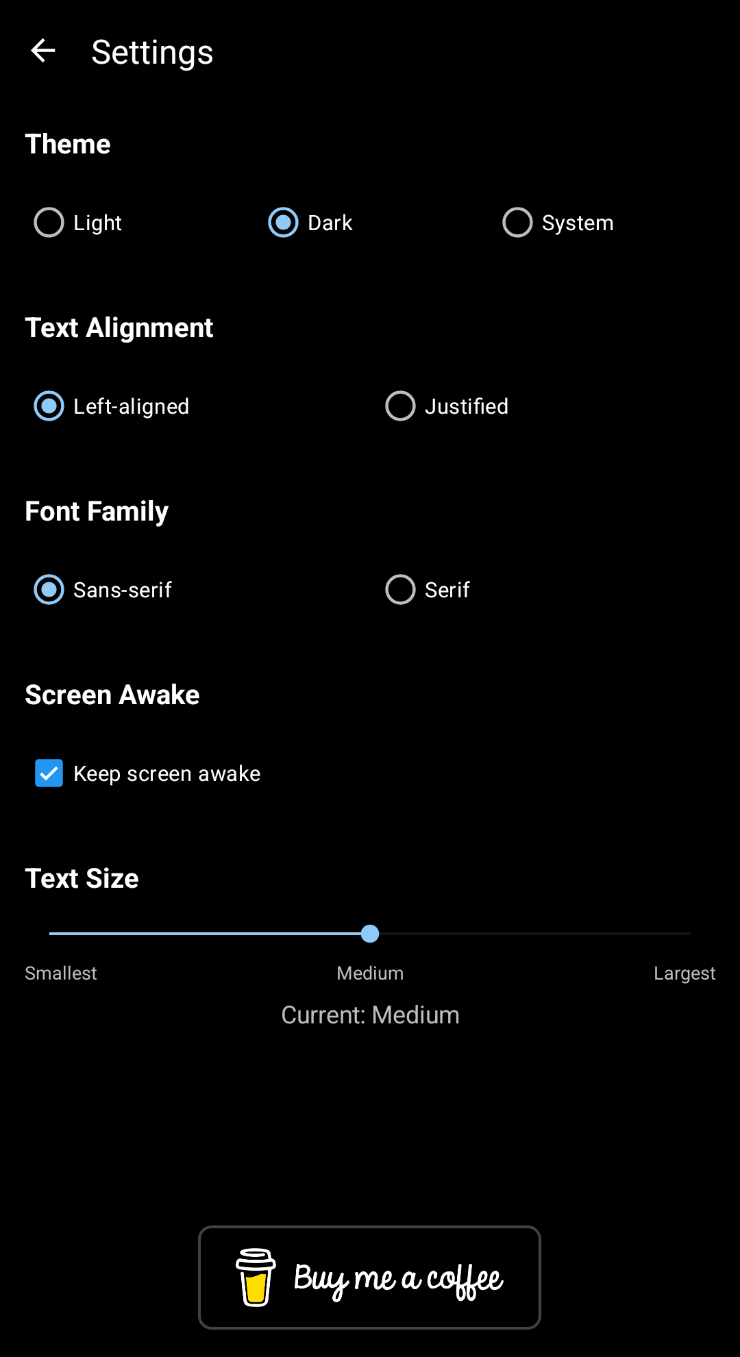 Settings Screen